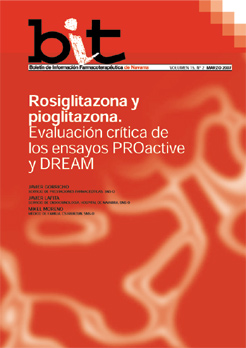 
		Rosiglitazona y pioglitazona. Evaluación crítica de los ensayos PROactive y DREAM.
		
	