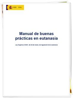 Portada "Manual de buenas prácticas en eutanasia"