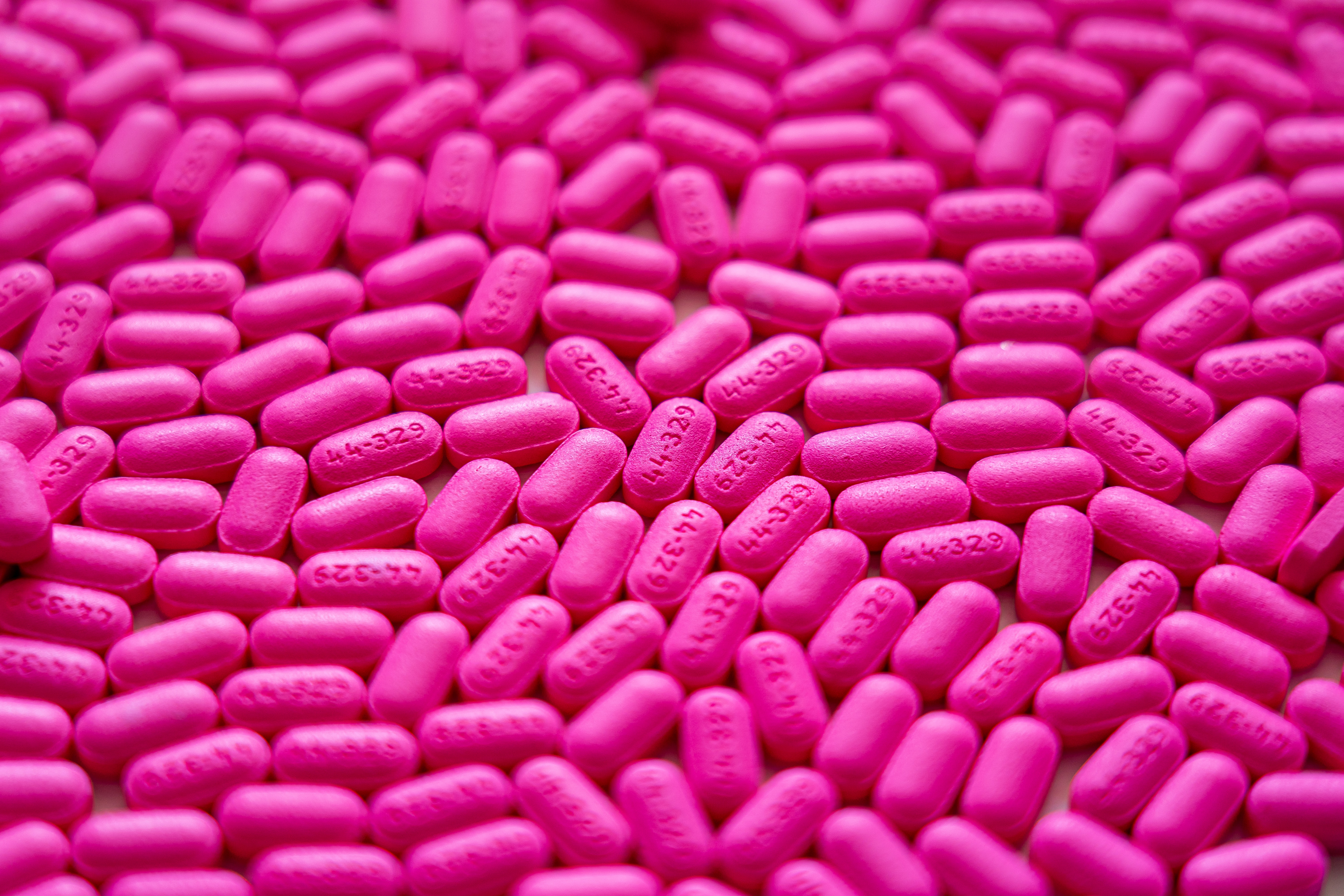 Pastillas de color rosa.