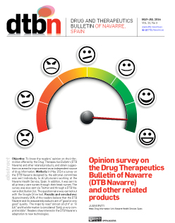 
		
		Opinion survey on the Drug Therapeutics Bulletin of Navarre (DTB Navarre) and other related products
	