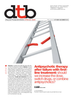 
		
		Antipsychotic therapy after failure with first-line treatment: should we increase the dose, switch drugs, or combine antipsychotics?
	